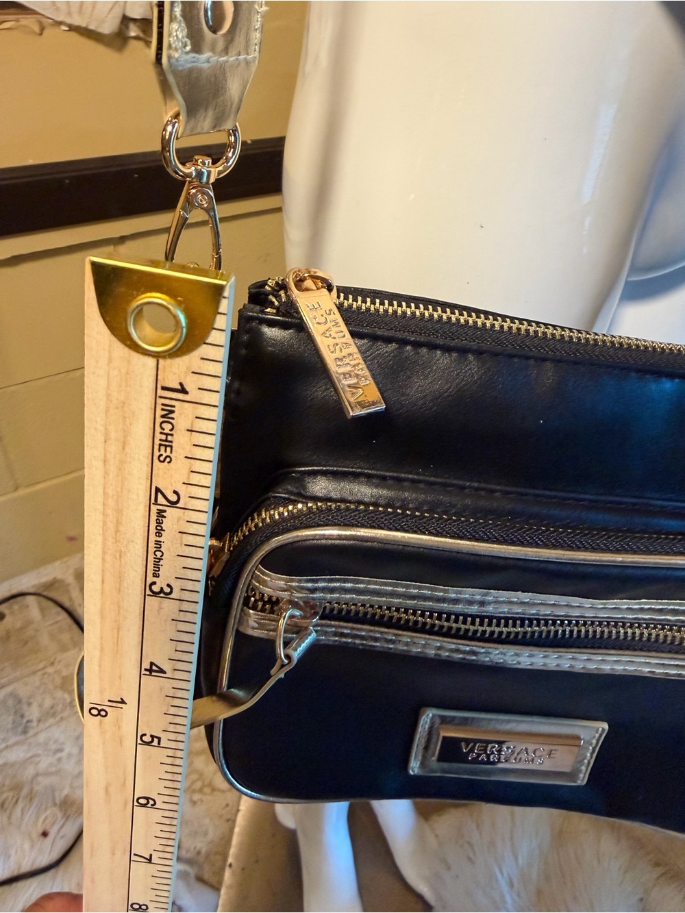 Versace Black Crossbody Bag with Gold Hardware - Picture 6 of 8